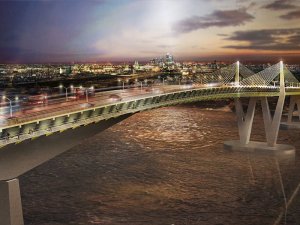 This CGI of the Gallions Reach bridge may look breathtaking, but in reality it would require mile-long ramps at either end to achieve the necessary 50-metre clearance above the Thames: hardly conducive to walking or cycling