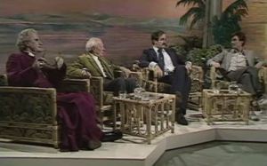 Mervyn Stockwood. Malcolm Muggeridge, John Cleese and Michael Palin debate Life of Brian in 1979. No blood was spilt.